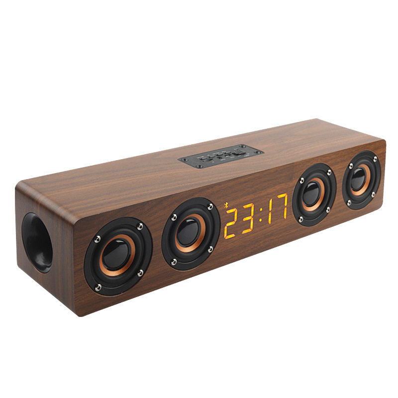 Soundbar Bluetooth Home - W8C 12W Wooden Bluetooth Speaker With
