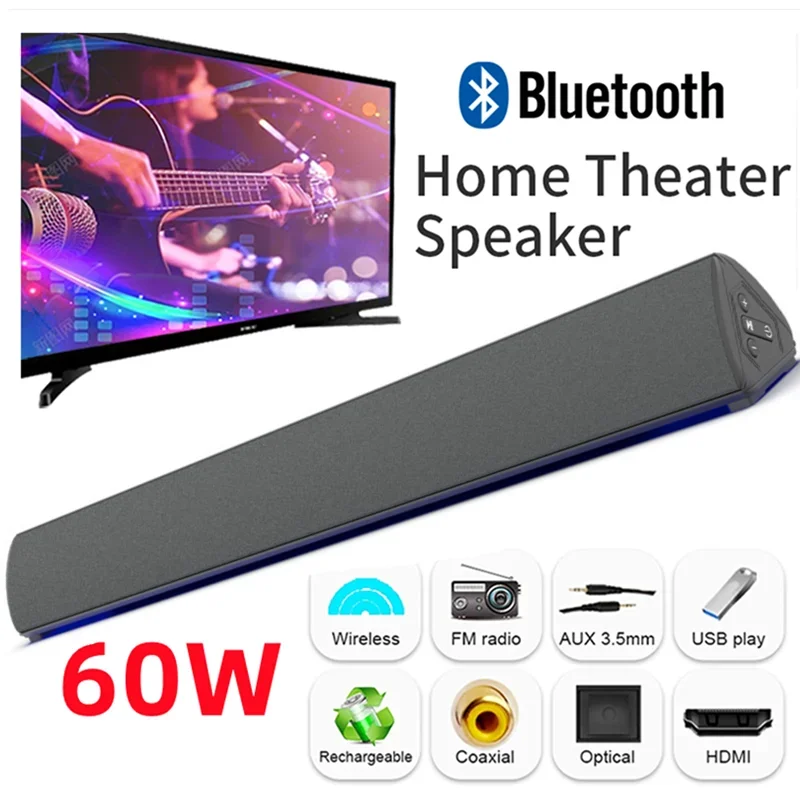 Soundbar Bluetooth Home - 60W Wireless TV PC Soundbar Bluetooth