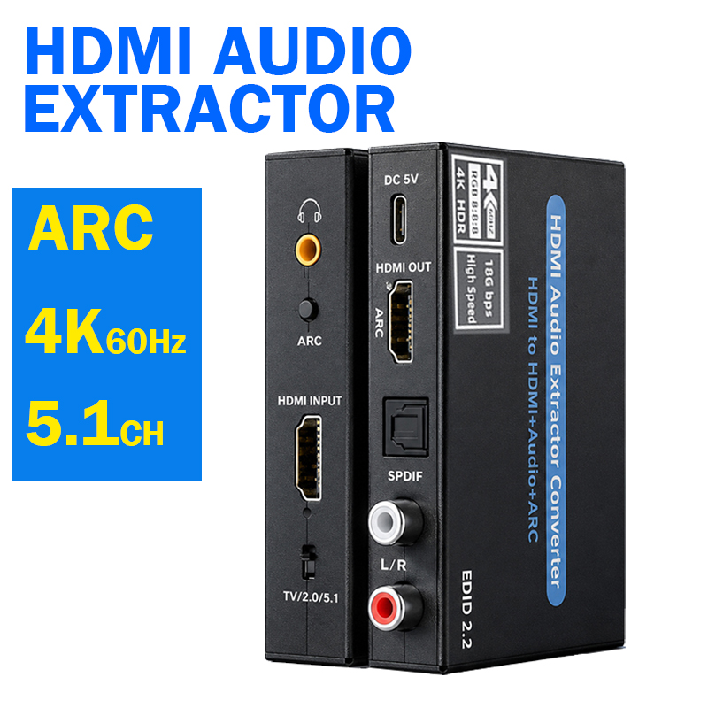 Surround Sound Decoder - 4K@60Hz HDMI Audio Extractor with ARC