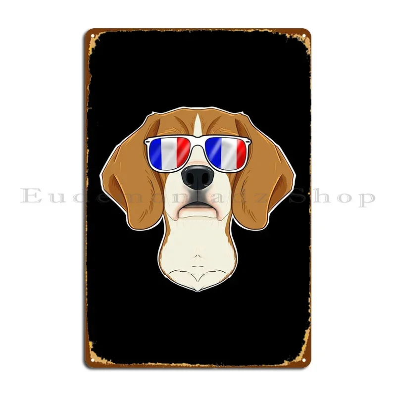 Home Cinema France - Beagle France Sunglasses Metal Plaque Poster