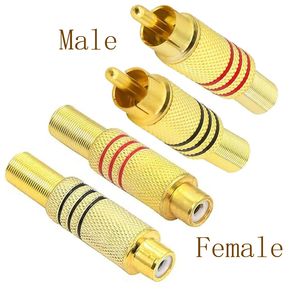 Video Home Cinema - 4PCS RCA Plug Gold Plated Solder
