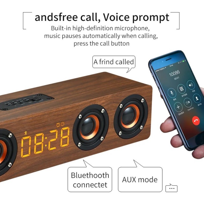 W8C 12W Wooden Bluetooth Speak - Soundbar Bluetooth Home 评论和价格
