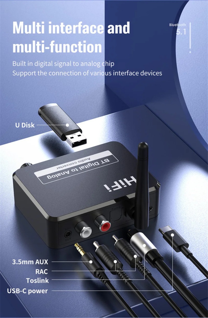 VIKEFON Analog Audio DAC Conve - Surround Sound Decoder 评论和价格