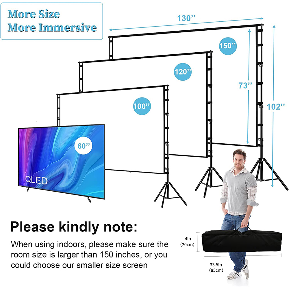 VEIDADZ Projector Screen With  - Home Cinema Projector Screen 评论和价格