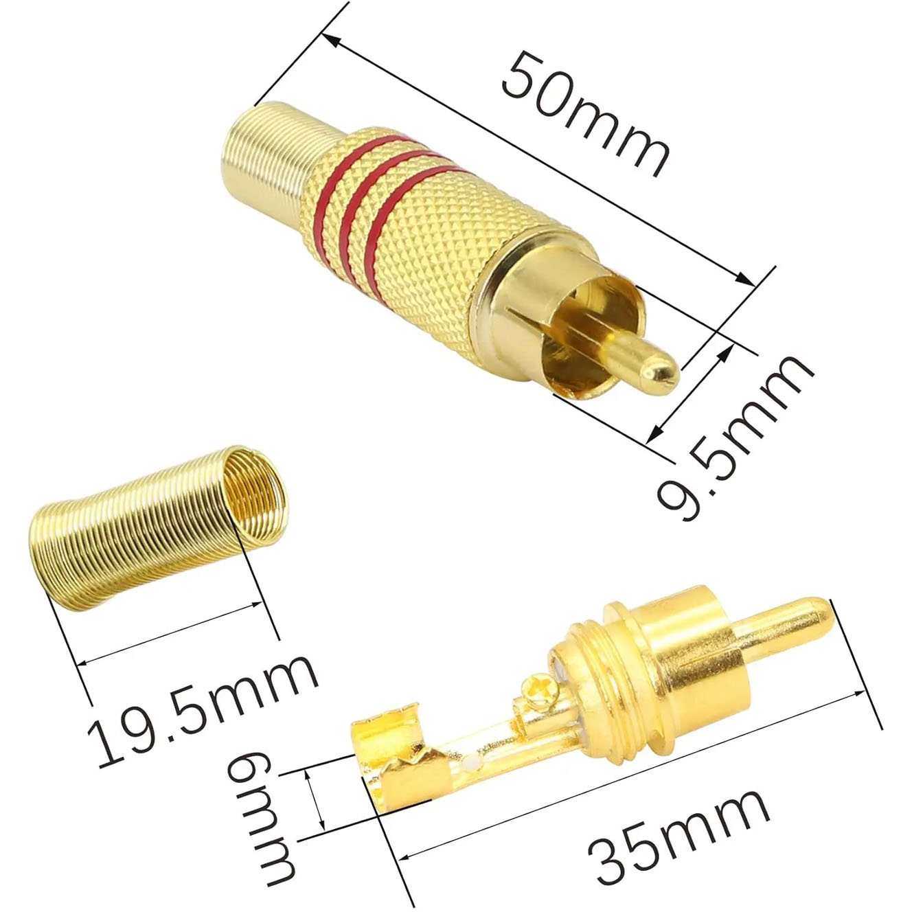 4PCS RCA Plug Gold Plated Sold - Video Home Cinema 评论和价格