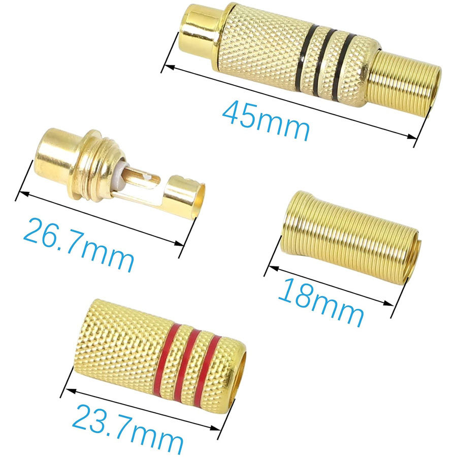 4PCS RCA Plug Gold Plated Sold - Video Home Cinema 评论和价格